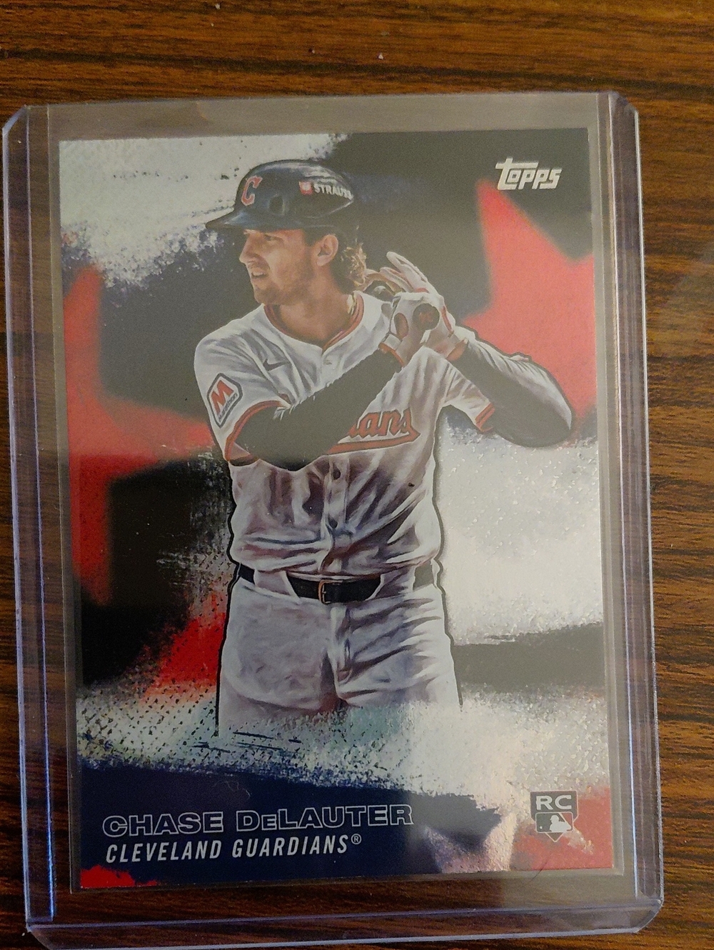 Topps Chase DeLauter Cleveland Guardians Card - White & Red 6 Cards Guardians